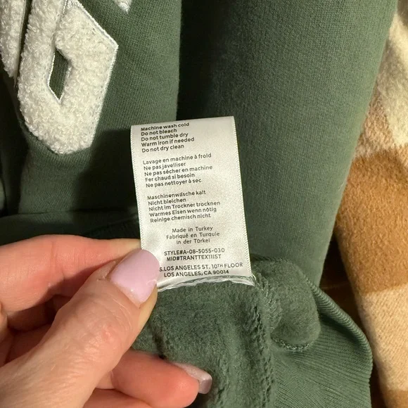 ANINE BING Tyler Sweatshirt in Artichoke Small NWT - Picture 7 of 7